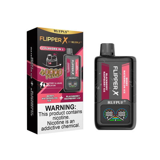 BLACKBERRY RASPBERRY ICE+ BERRY WATERMELON ICE 50MG - FLIPPER X 40K PUFFS DISPOSABLE