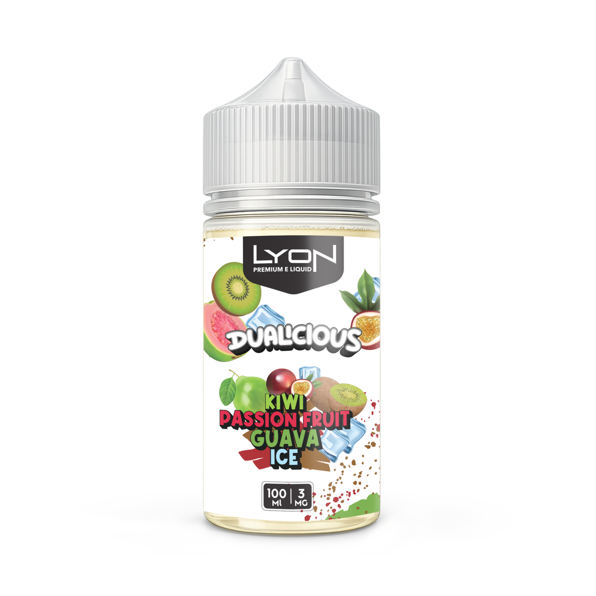 KIWI PASSIONFRUIT GUAVA ICE 100ML - LYON DUALICIOUS SERIES
