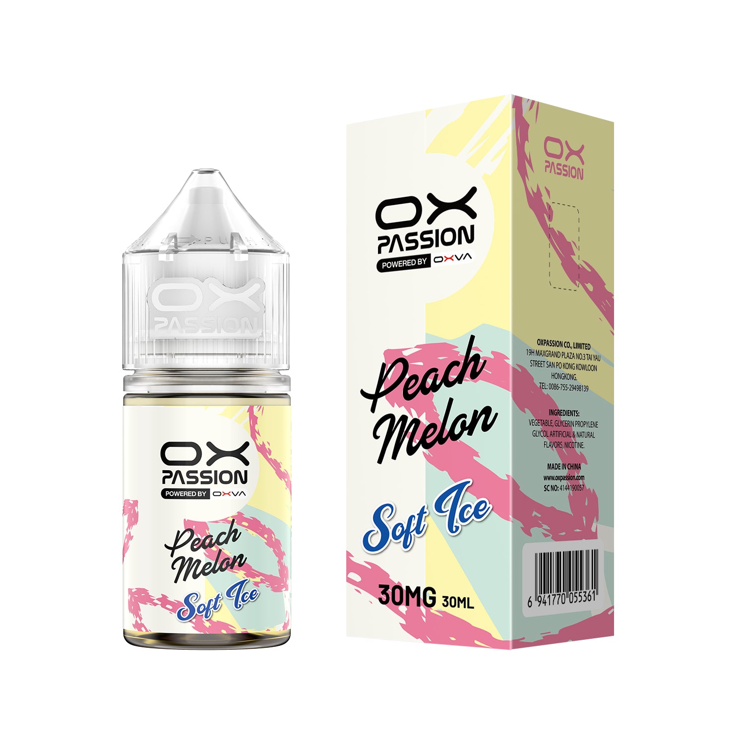 PEACH MELON ICE 30ML - OX PASSION SOFT ICE