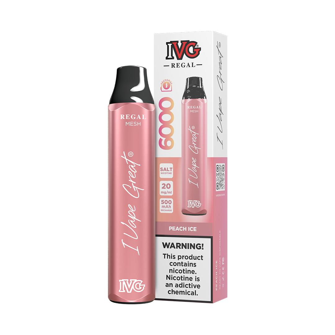 PEACH ICE 20MG - IVG REGAL DISPOSABLE 6000 PUFFS
