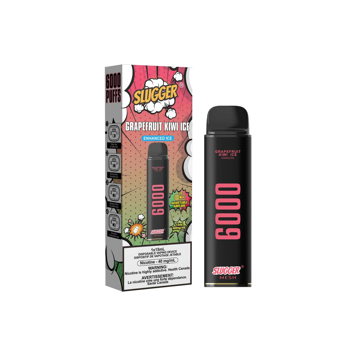 40MG GRAPEFRUIT KIWI ICE - SLUGGER DISPOSABLE 6000 PUFFS
