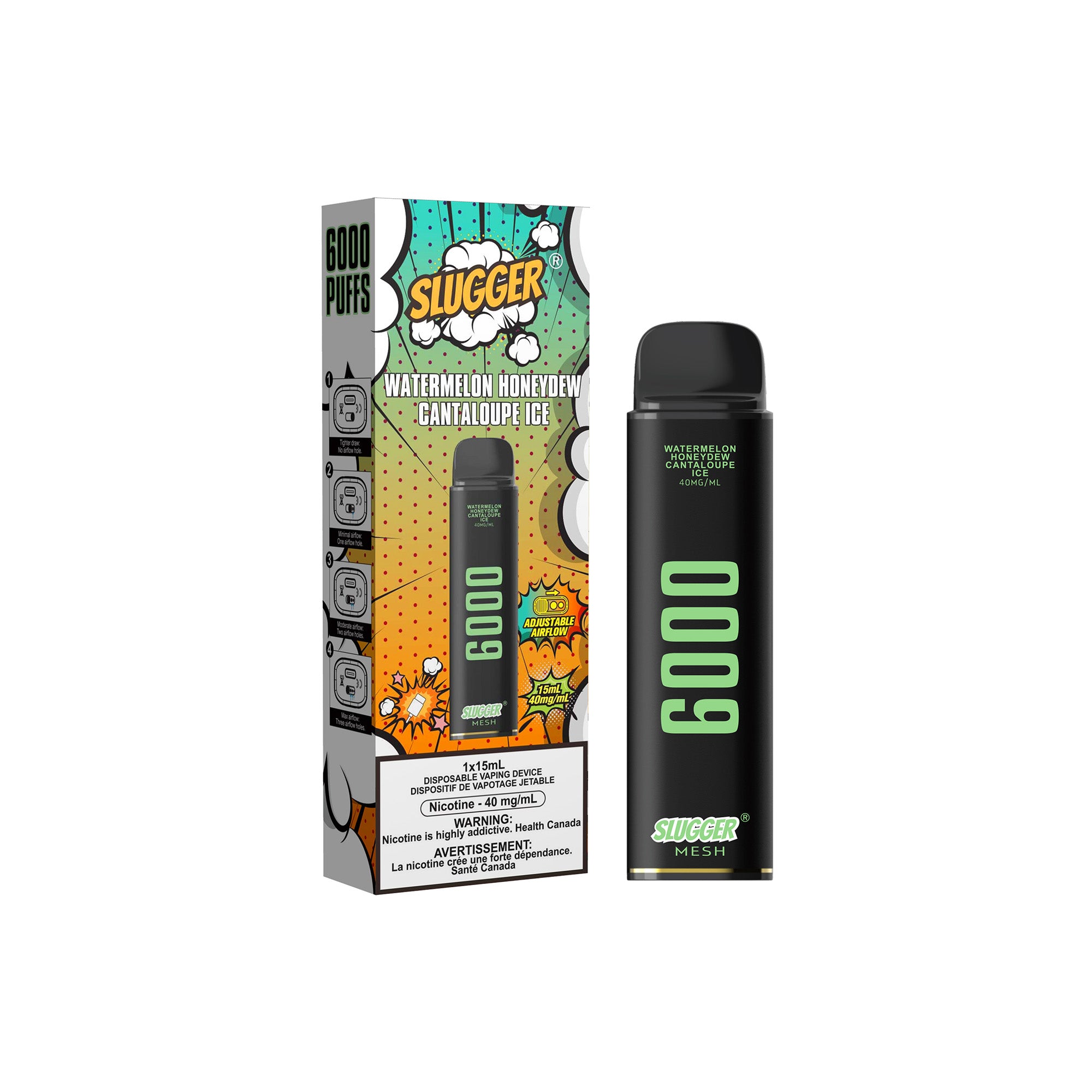 40MG WATERMELON HONEYDEW CANTALOUPE ICE | SLUGGER DISPOSABLE 6000 PUFFS