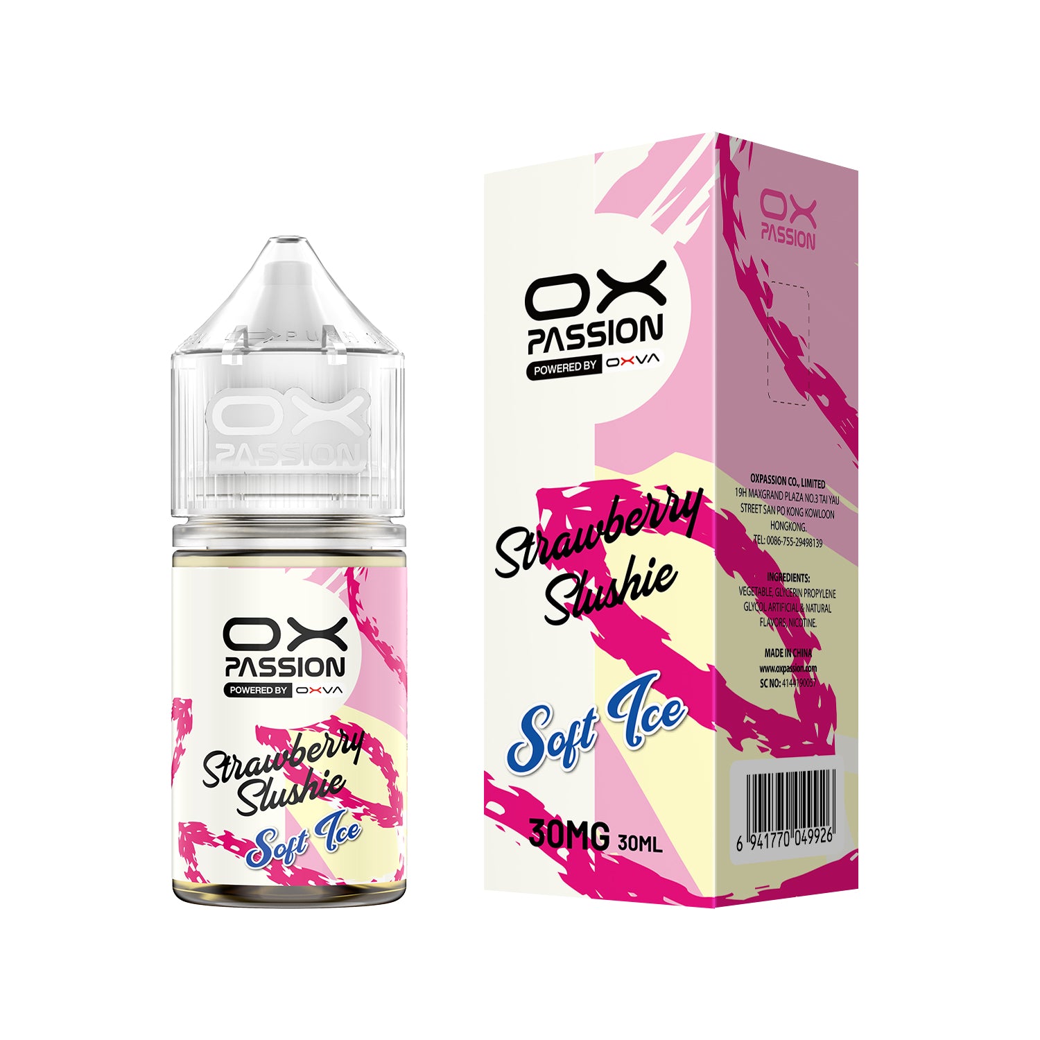 STRAWBERRY SLUSHIE 30ML - OX PASSION SOFT ICE