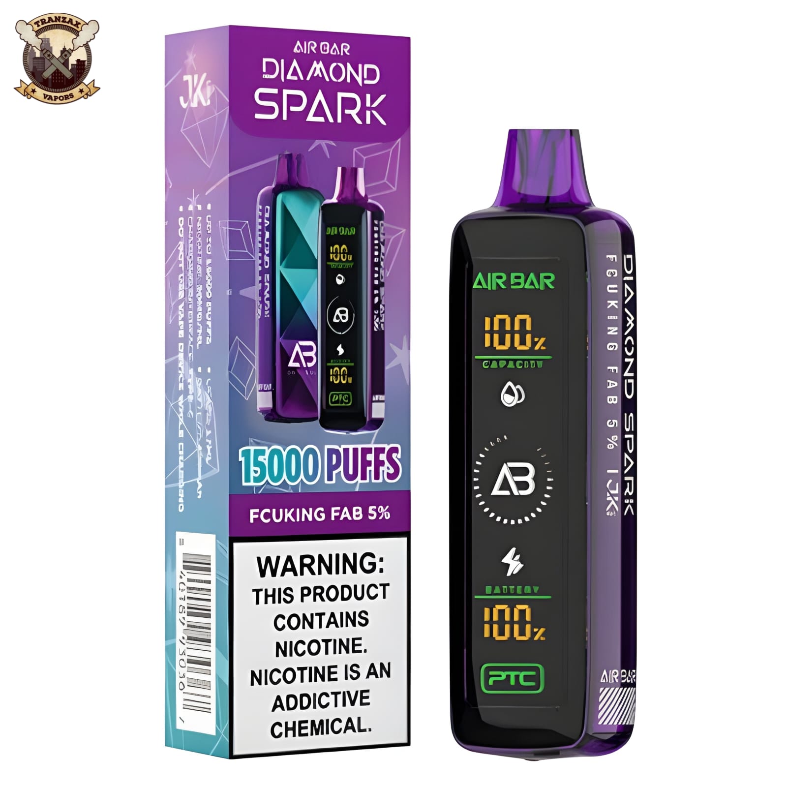AIR BAR DIAMOND SPARK DISPOSABLE 15K PUFFS 50MG