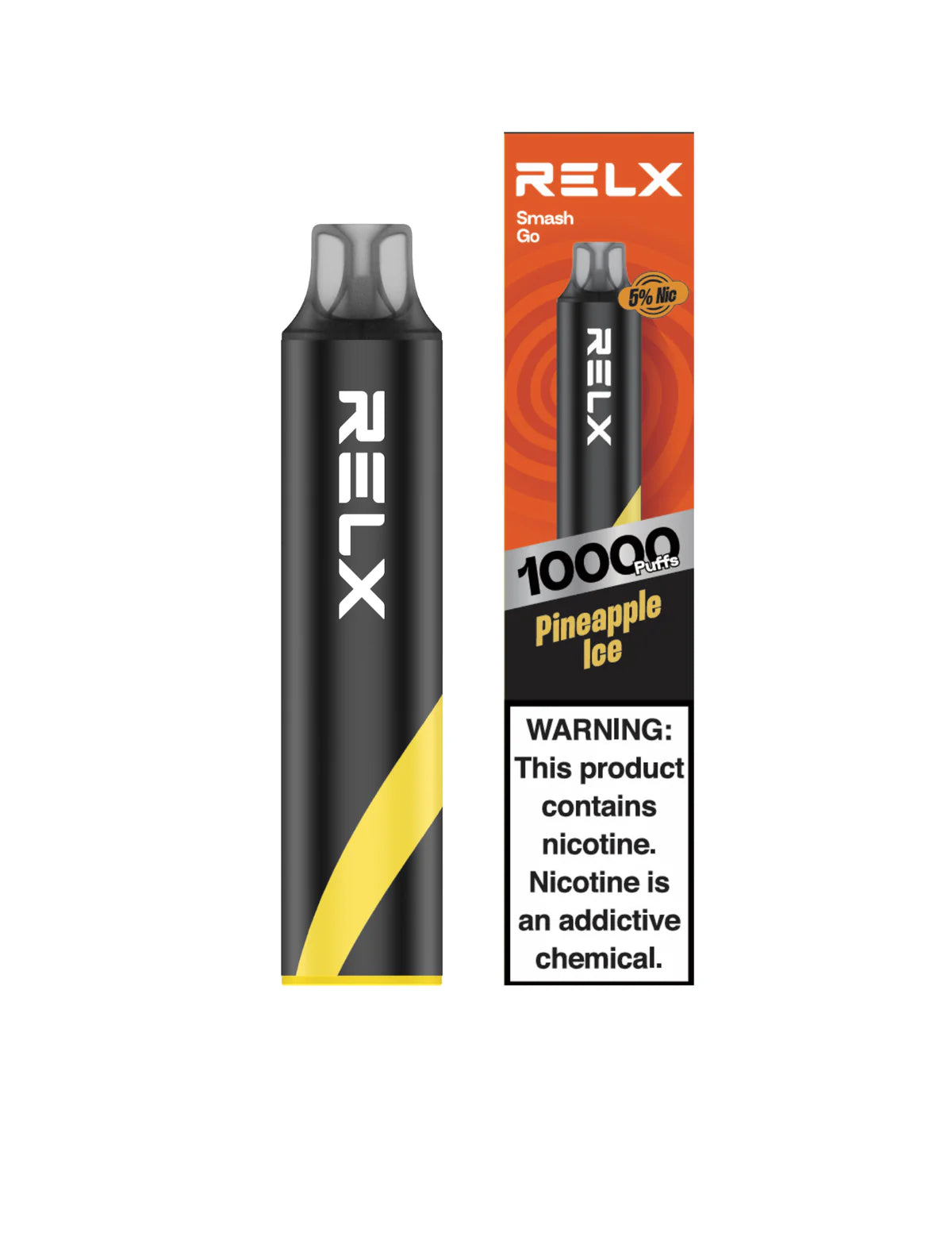 PINEAPPLE ICE 50MG - RELX SMASH GO DISPOSABLE 10K PUFFS