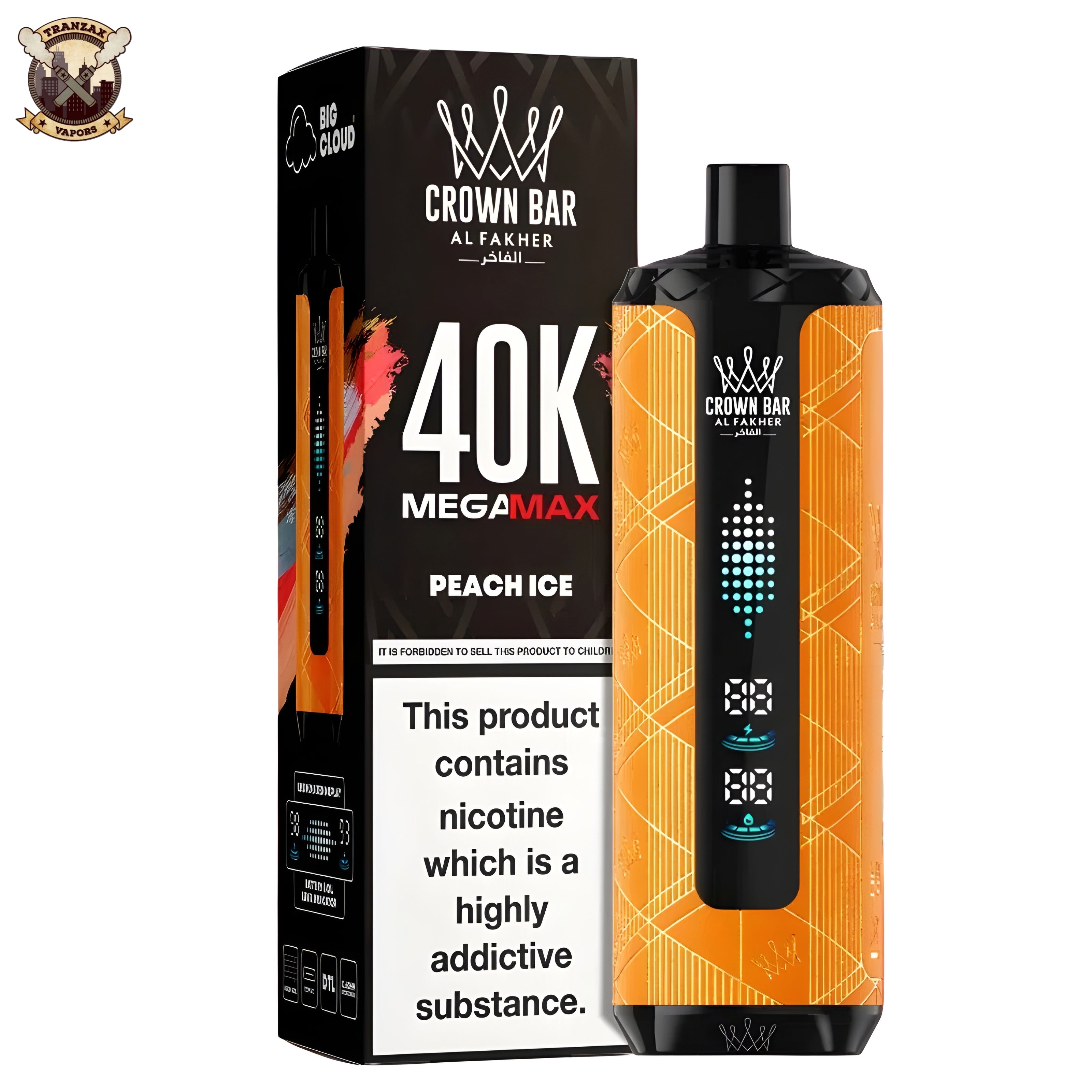 elfbar elfa master akku Al Fakher Crown Bar 600 - Peach Ice - Vape main image 0