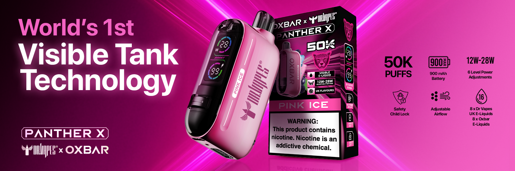 OXBAR Panther X Disposable Vape 50K Puffs in Pakistan