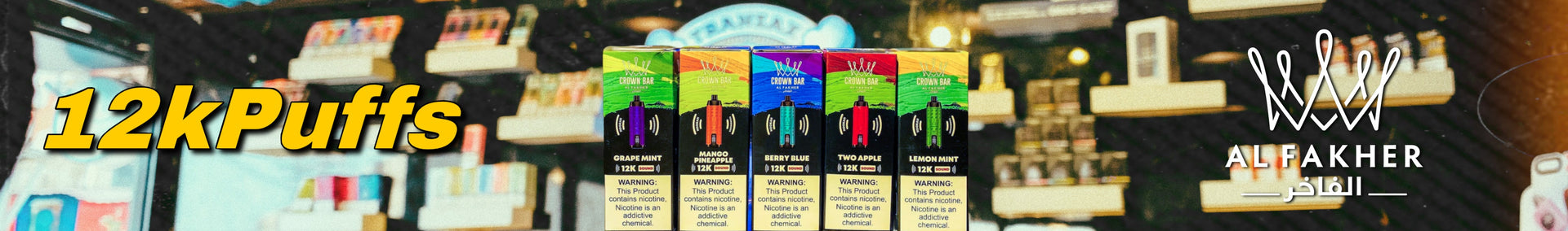 Al Fakher Crown Bar 12000 Puffs Sound Wave Disposable Vapes Collection