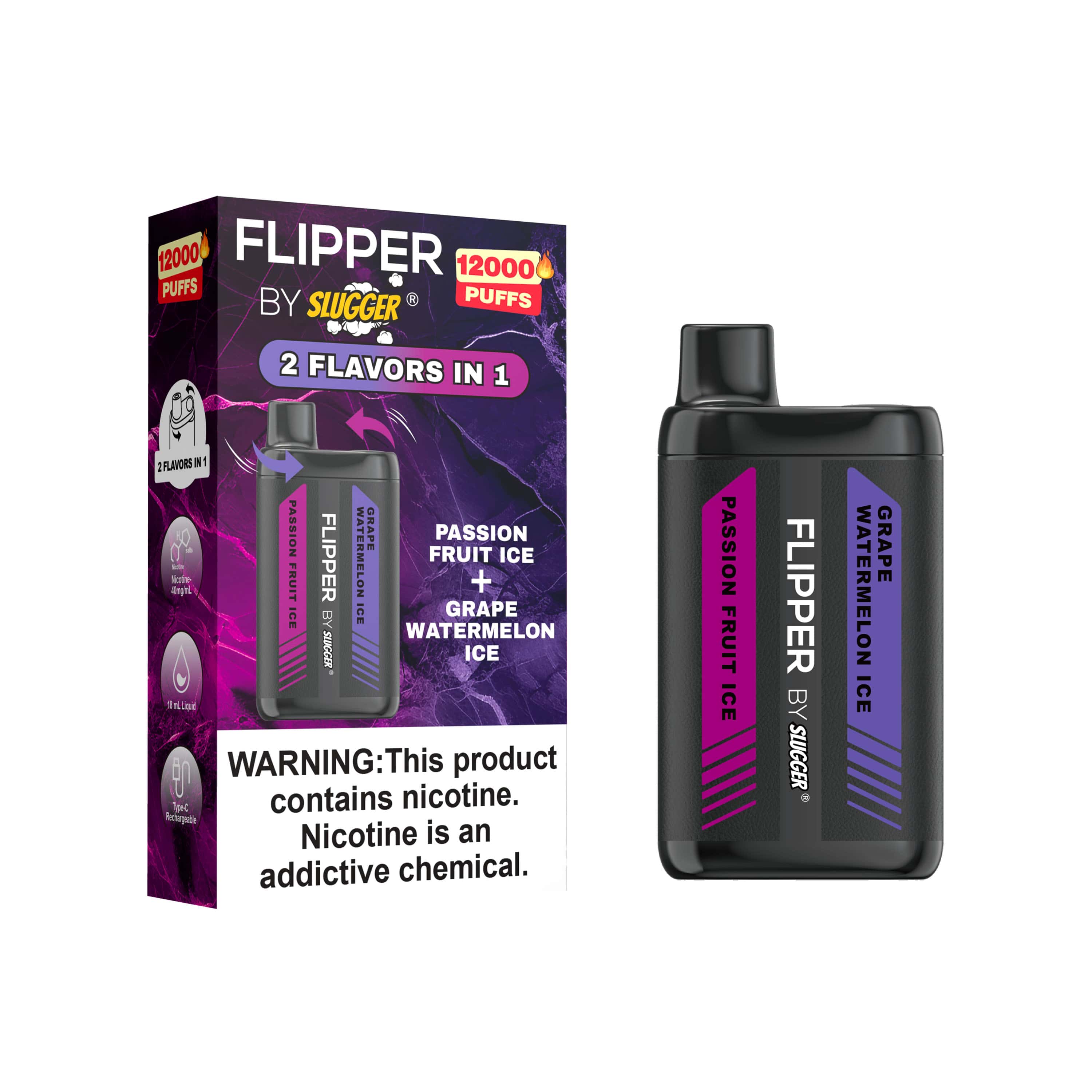 FLIPPER BY SLUGGER  DISPOSABLE 40MG 12000 PUFFS