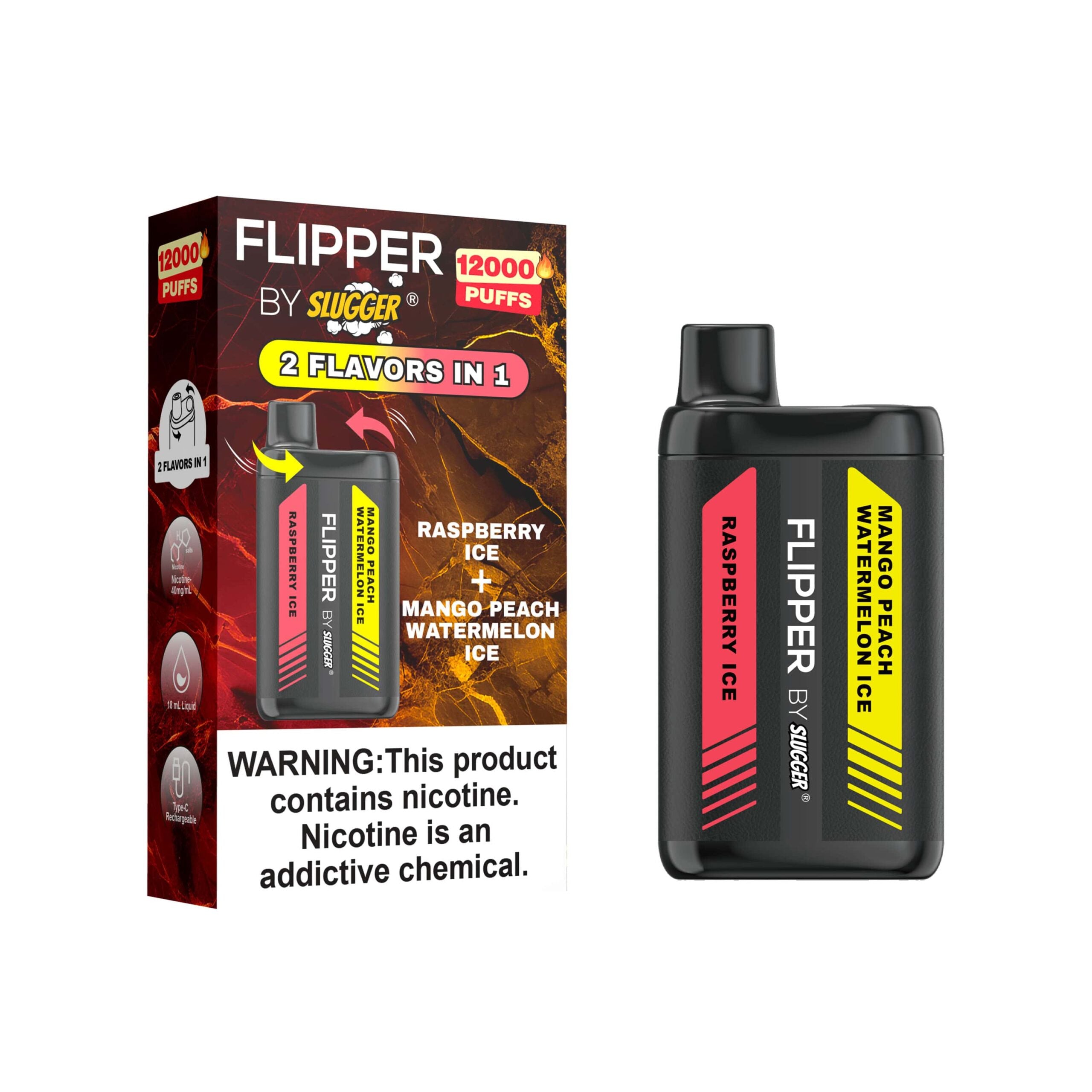 FLIPPER BY SLUGGER  DISPOSABLE 40MG 12000 PUFFS