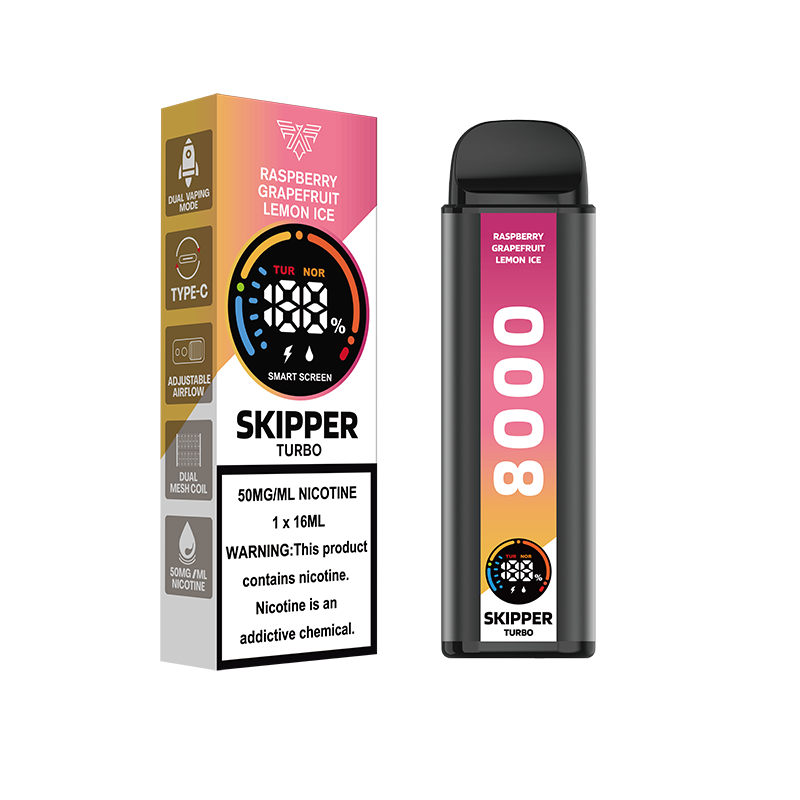 RASPBERRY GRAPEFRUIT LEMON ICE 50MG - SKIPPER DISPOSABLE  10000 PUFFS