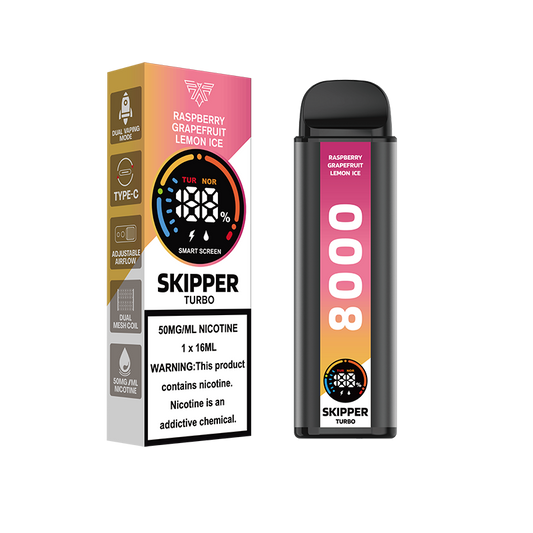 RASPBERRY GRAPEFRUIT LEMON ICE 50MG - SKIPPER DISPOSABLE  10000 PUFFS