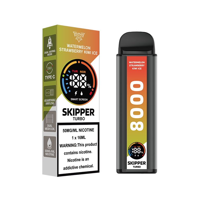 WATERMELON STRAWBERRY KIWI ICE 50MG - SKIPPER DISPOSABLE 10000 PUFFS