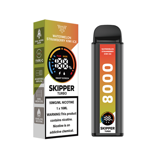 WATERMELON STRAWBERRY KIWI ICE 50MG - SKIPPER DISPOSABLE 10000 PUFFS