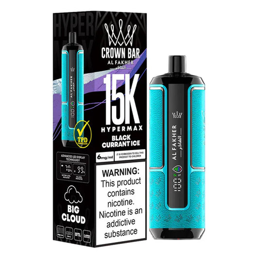 BLACKCURRANT ICE 6MG - AL FAKHER 15K CROWN BAR HYPERMAX DISPOSABLE