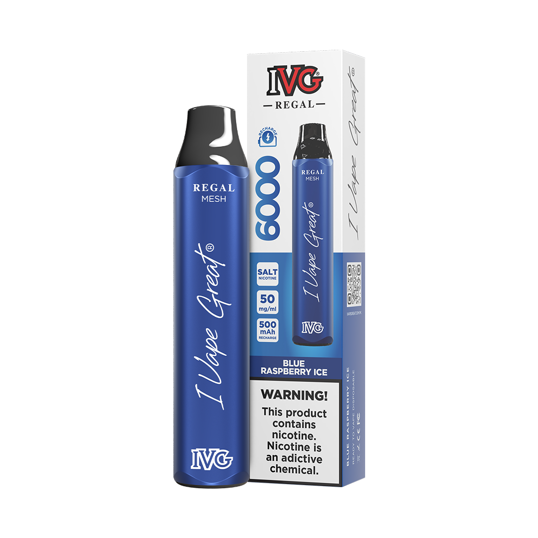 BLUE RASPBERRY ICE 50MG - IVG REGAL DISPOSABLE 6000 PUFFS