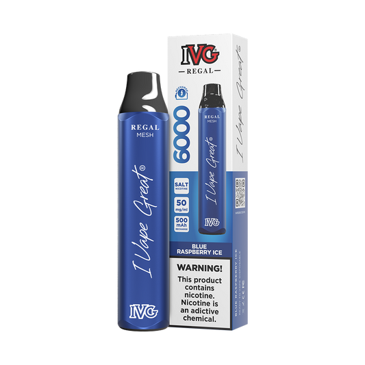 BLUE RASPBERRY ICE 50MG - IVG REGAL DISPOSABLE 6000 PUFFS