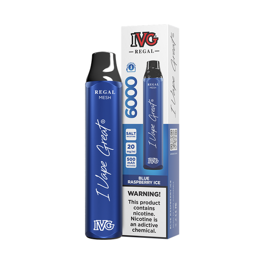 BLUE RASPBERRY ICE 20MG - IVG REGAL DISPOSABLE 6000 PUFFS