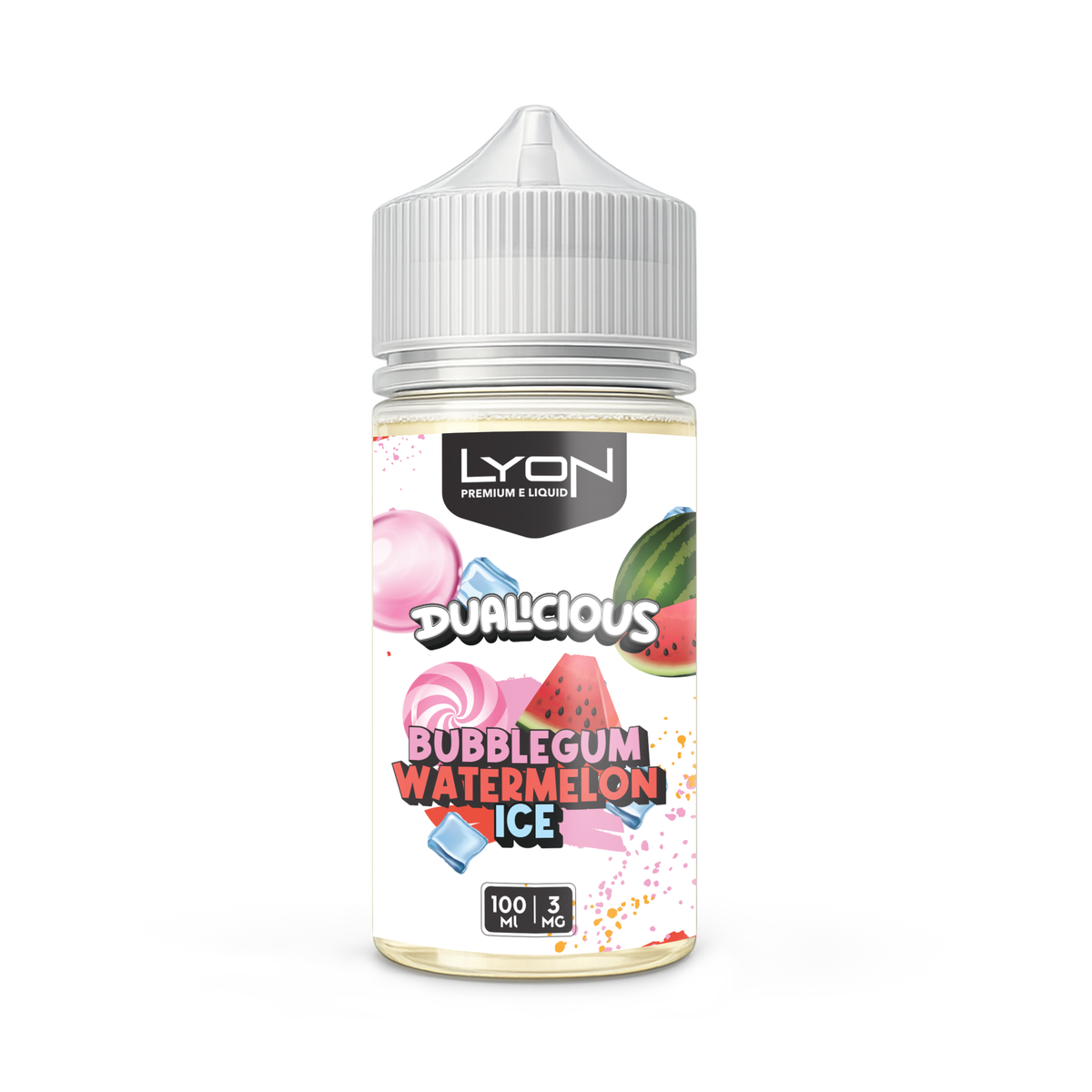 BUBBLEGUM WATERMELON ICE 100ML - LYON DUALICIOUS SERIES