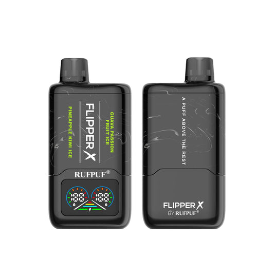 GUAVA PASSION FRUIT ICE + PINEAPPLE KIWI ICE - FLIPPER X 20000 PUFFS DISPOSABLE BY RUFPUF