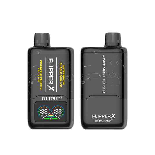 WATERMELON BUBBLE GUM ICE + PINEAPPLE PASSION FRUIT ICE - FLIPPER X 20000 PUFFS DISPOSABLE BY RUFPUF