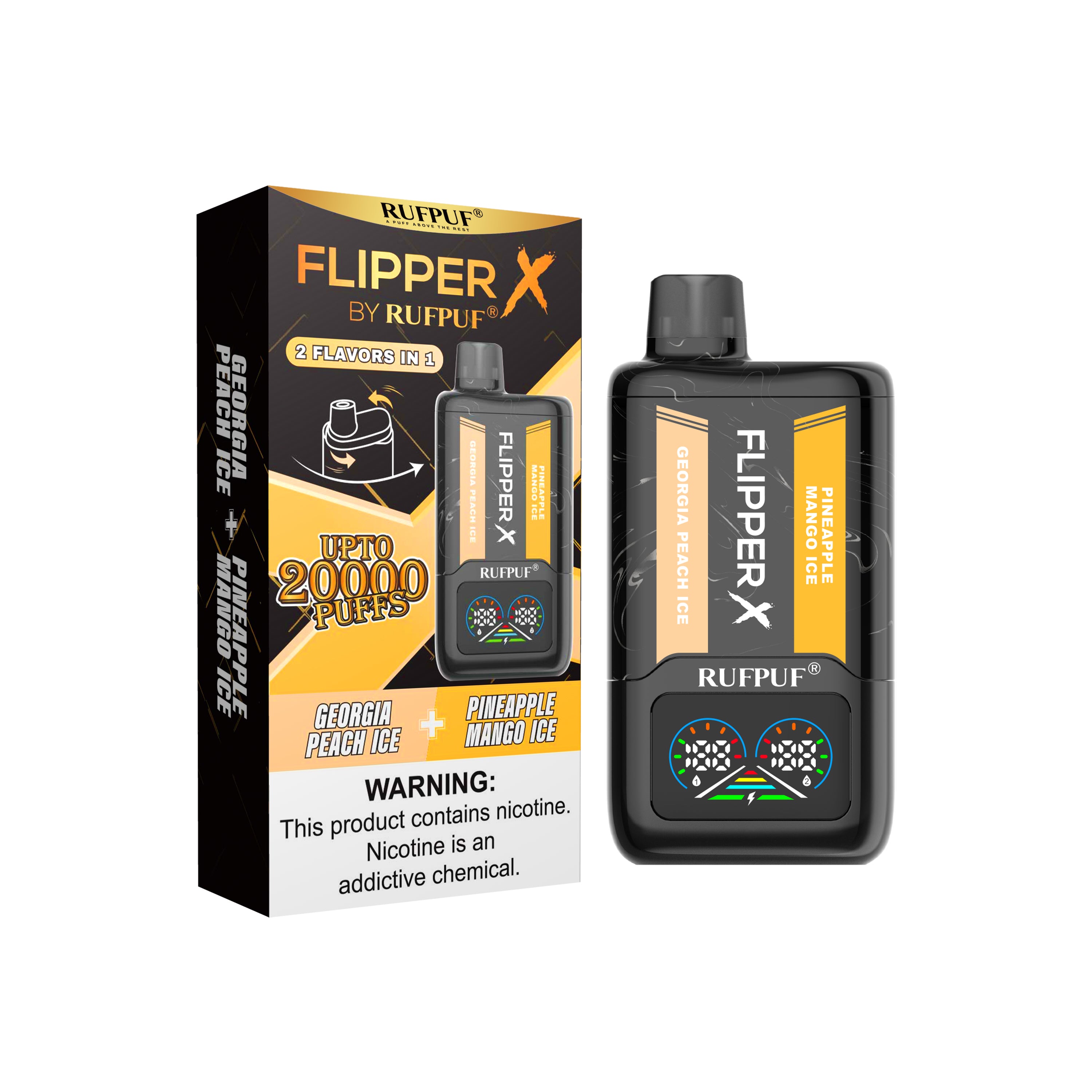 GEORGIA PEACH + PINE MANGO - FLIPPER X 20K PUFFS DISPOSABLE