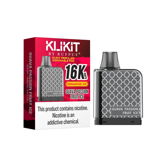 GUAVA PASSION FRUIT ICE 50MG - KLIKIT DISPOSABLE 16K POD RUFPUF