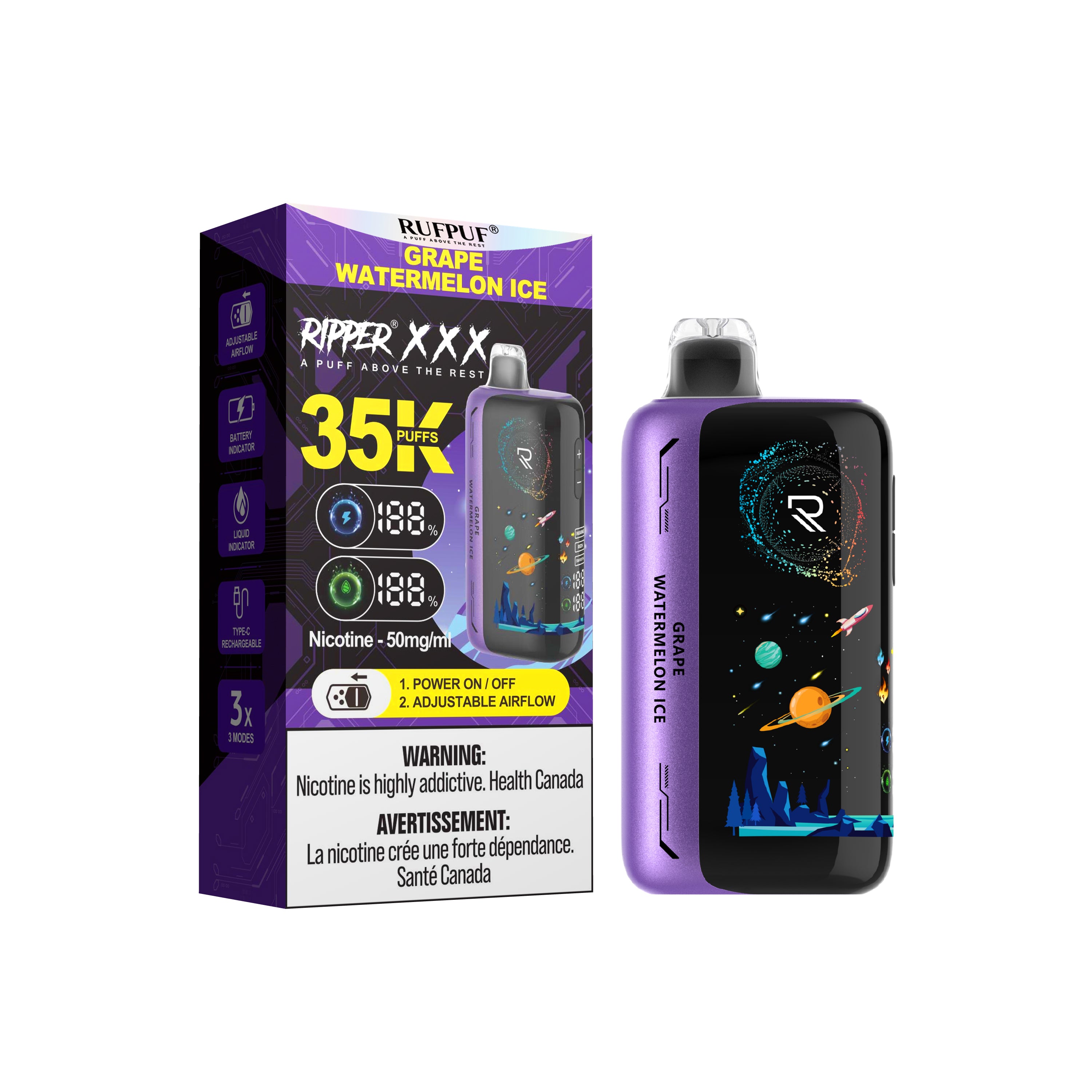 GRAPE WATERMELON ICE - RIPPER XXX 30K DISPOSABLE