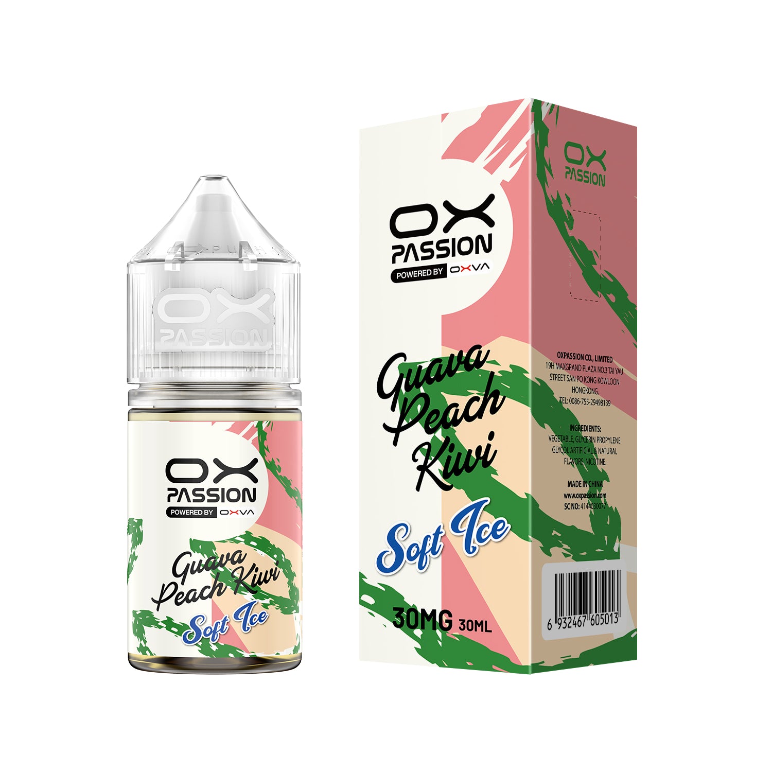 GUAVA PEACH KIWI 30ML - OX PASSION SOFT ICE
