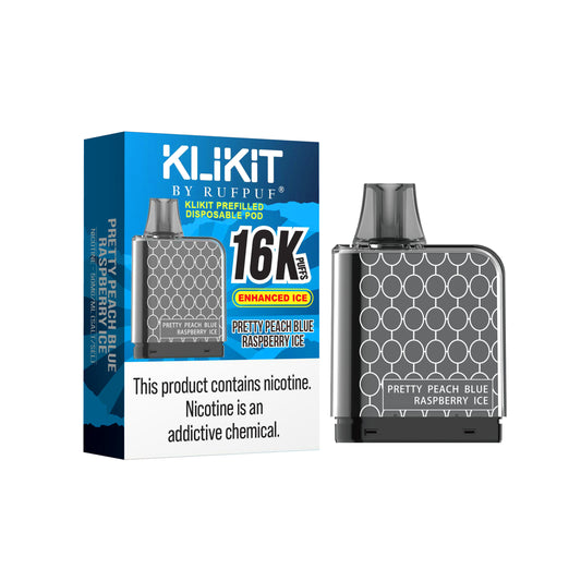 PEACH BLUE RASPBERRY ICE 50MG - KLIKIT DISPOSABLE 16K POD RUFPUF