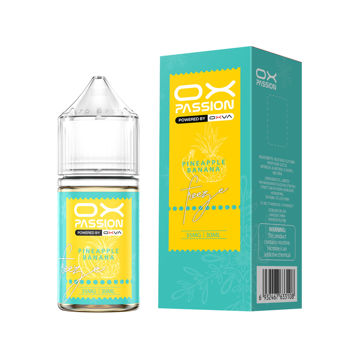 PINEAPPLE BANANA 30ML - OX PASSION  SALT BY OXVA