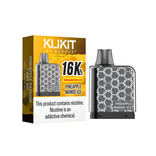 PINEAPPLE MANGO ICE 50MG - KLIKIT DISPOSABLE 16K POD RUFPUF