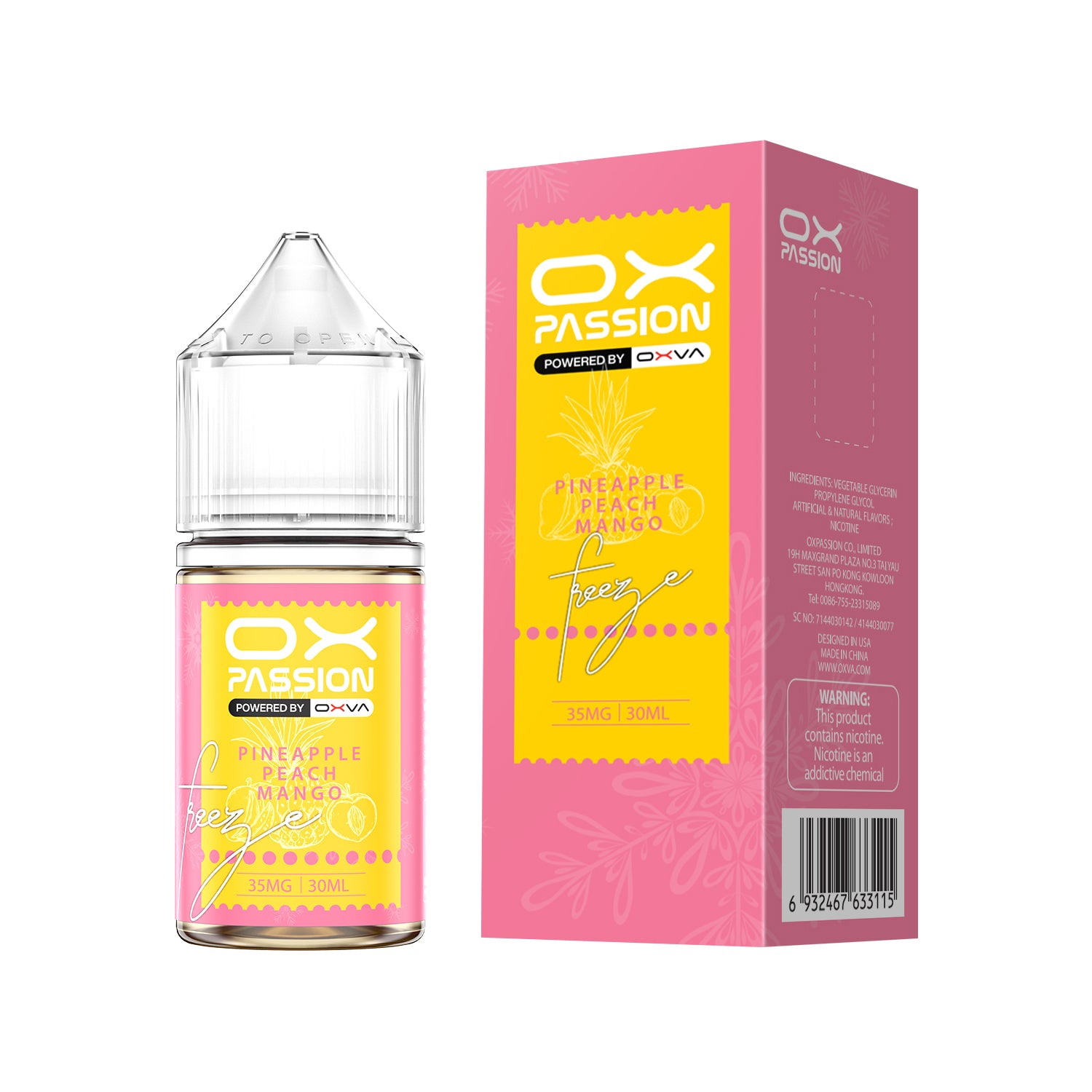 PINEAPPLE PEACH MANGO ICE 30ML - OX PASSION SALT BY OXVA