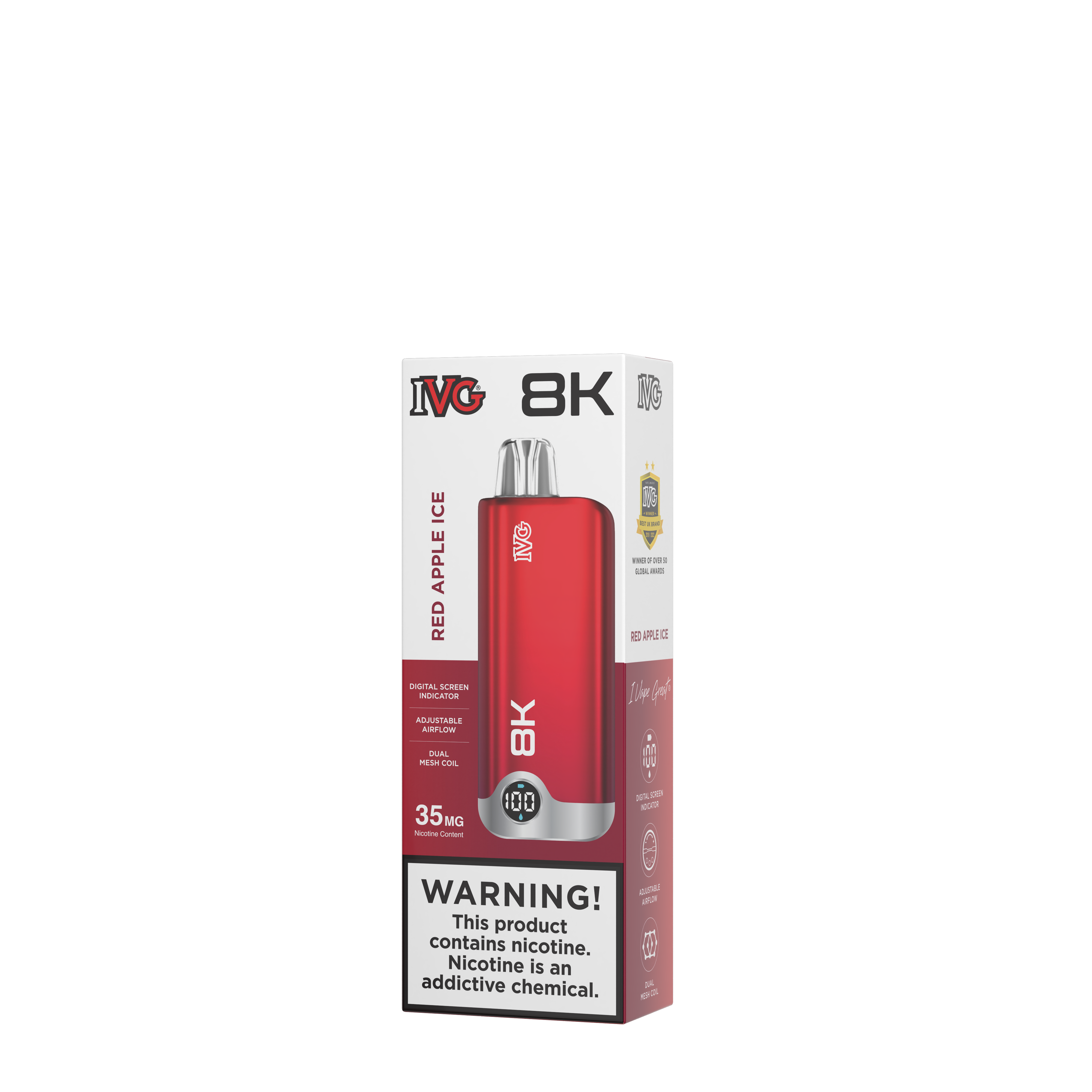 RED APPLE ICE 35MG - IVG DISPOSABLE 8000 PUFFS