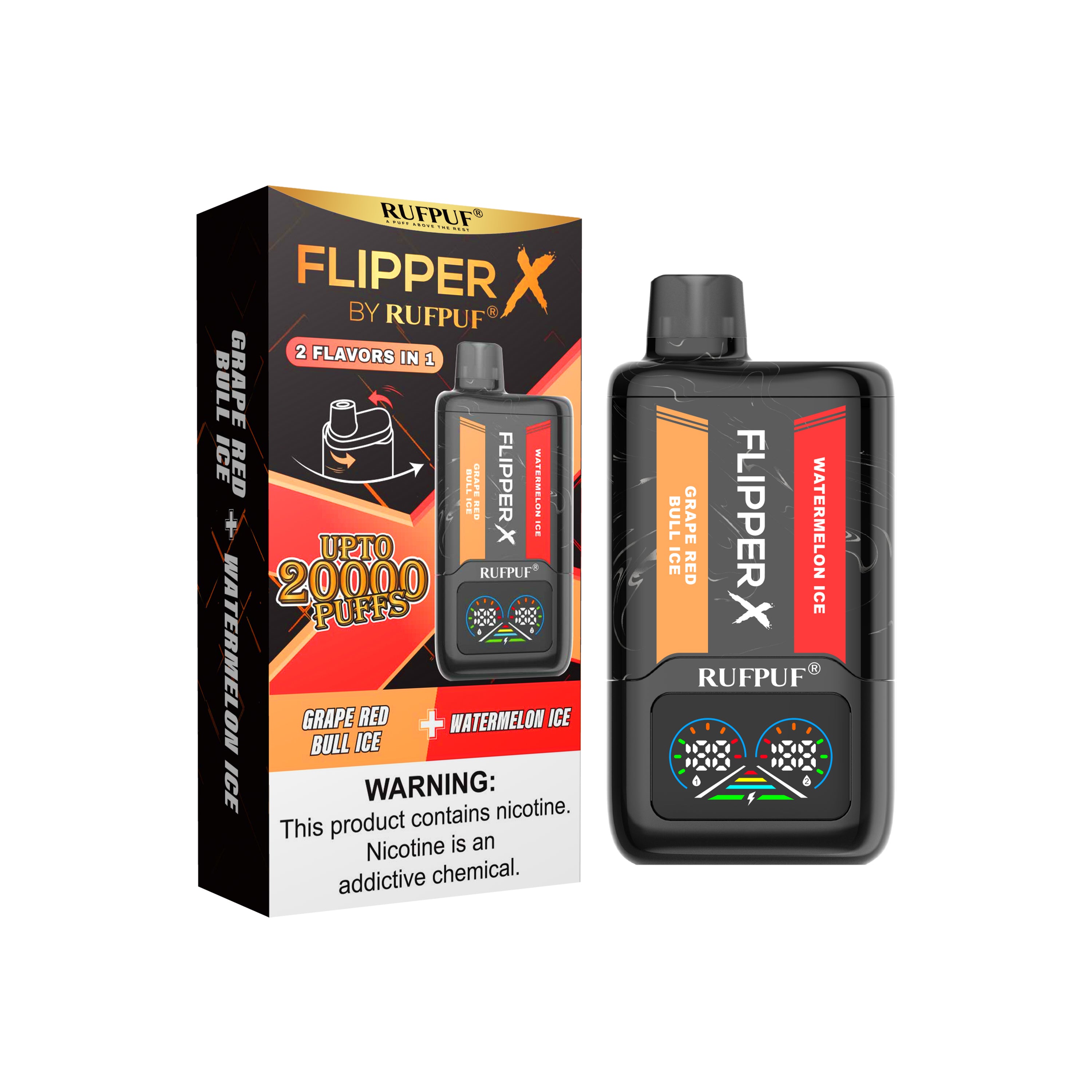 WATERMELON + GRAPE RED BULL - FLIPPER X 20K PUFFS DISPOSABLE