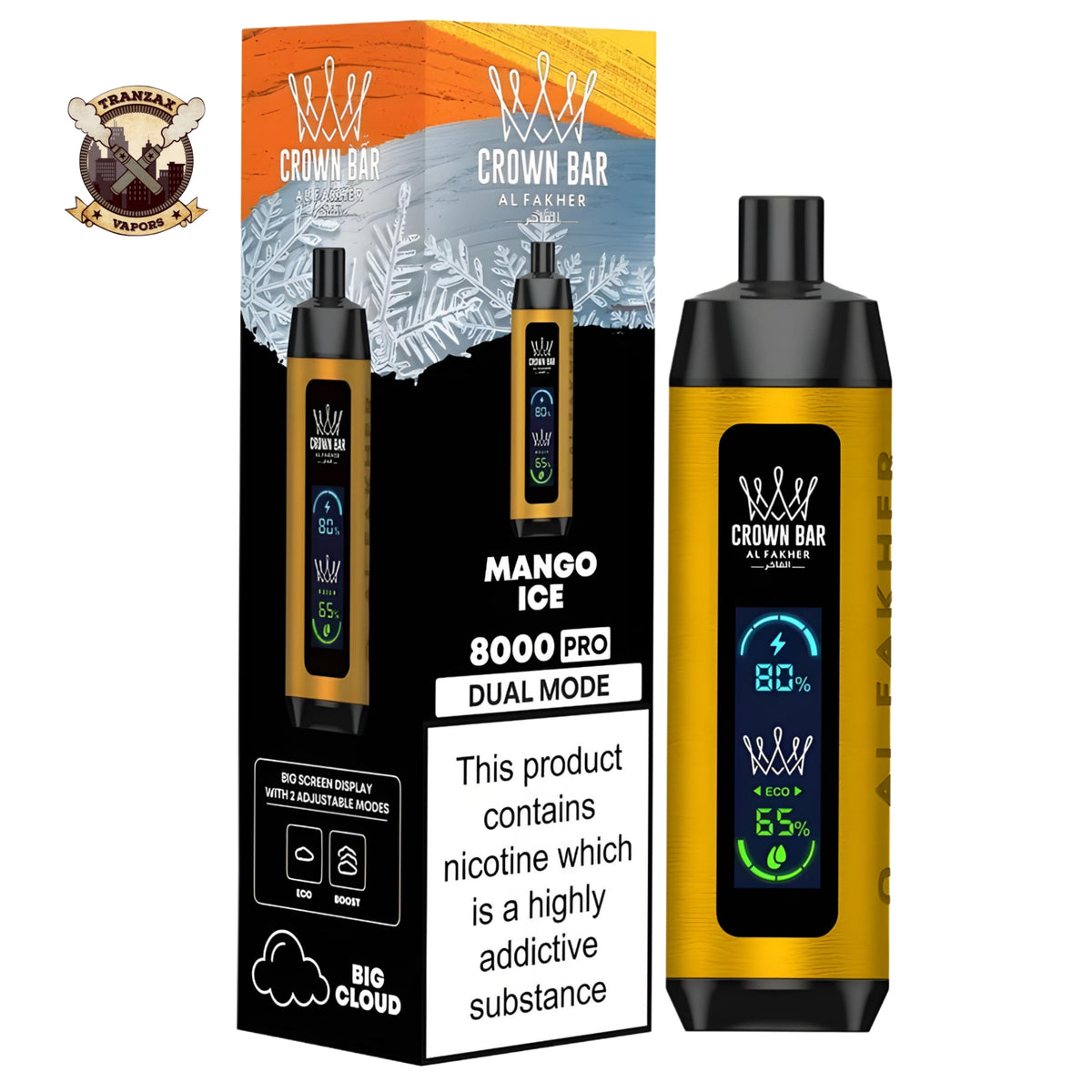 MANGO ICE 5MG - AL FAKHER CROWN BAR DISPOSABLE 8000 PUFFS