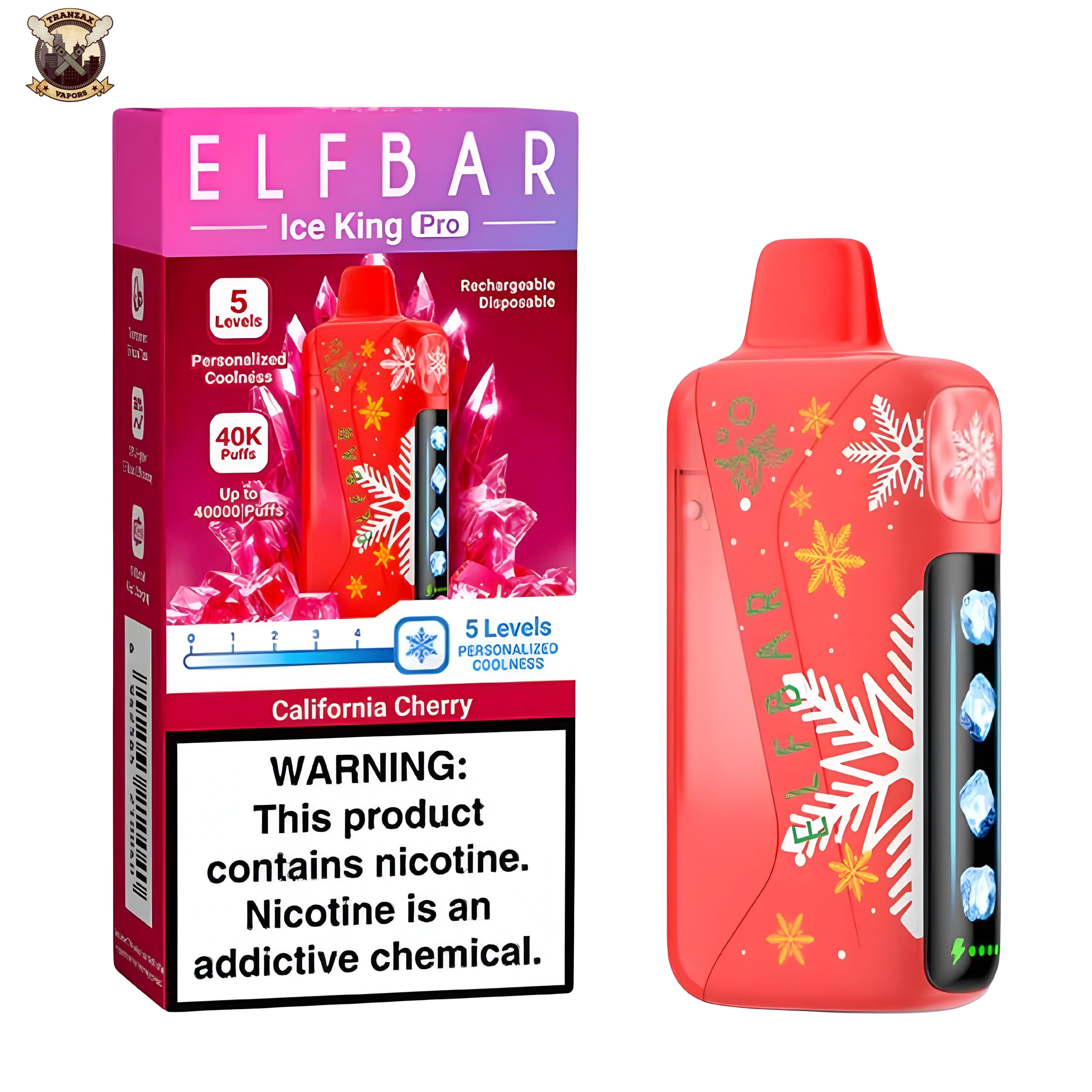 CALIFORNIA CHERRY 50MG - ELFBAR ICE KING PRO 40K PUFFS DISPOSABLE