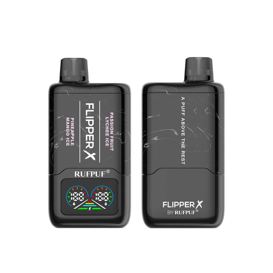PASSION FRUIT LYCHEE ICE + PINEAPPLE MANGO ICE - FLIPPER X 20000 PUFFS DISPOSABLE BY RUFPUF