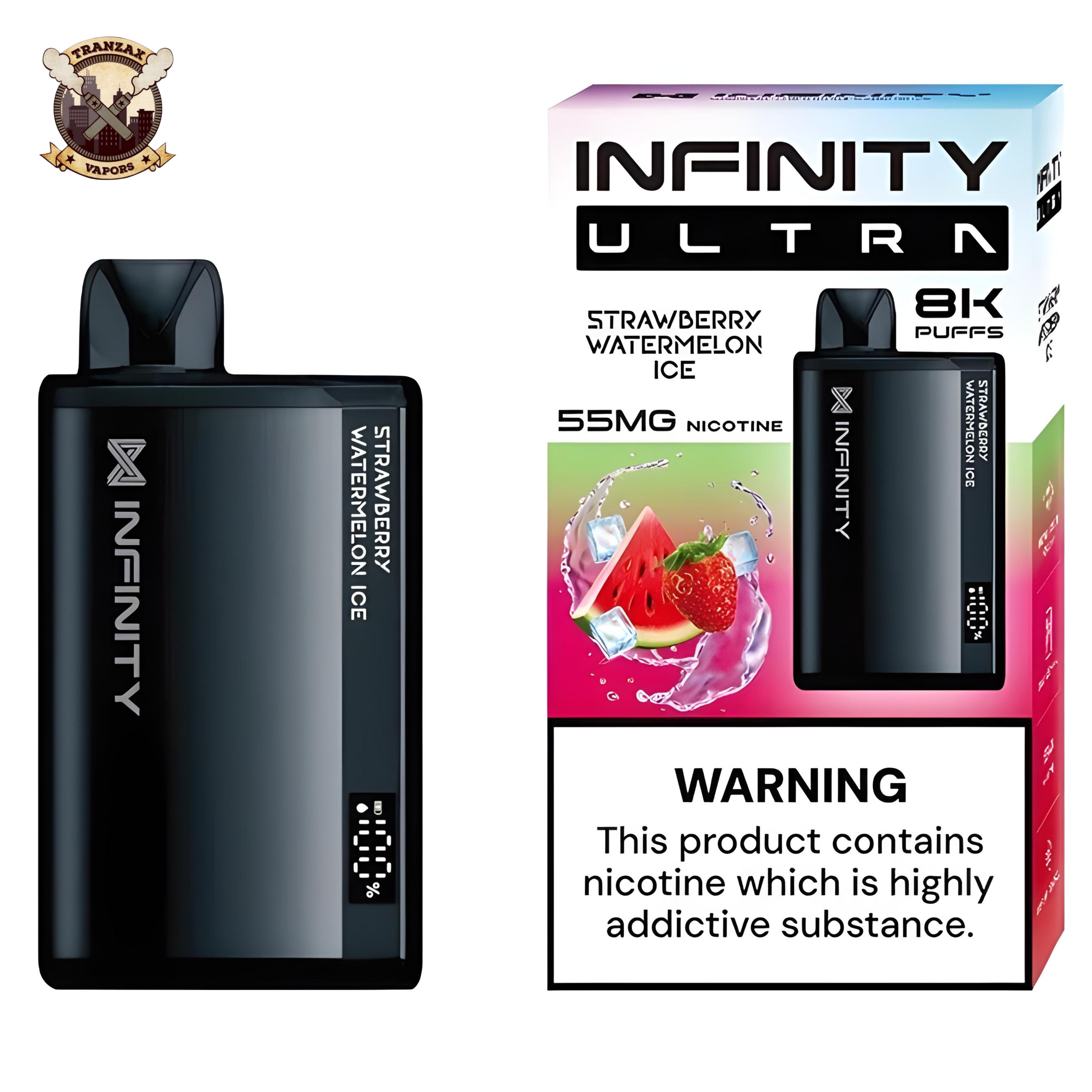 Infinity Ice STRAWBERRY WATERMELON ICE 55MG - INFINITY ULTRA DISPOSABLE 8000 PUFFS ...