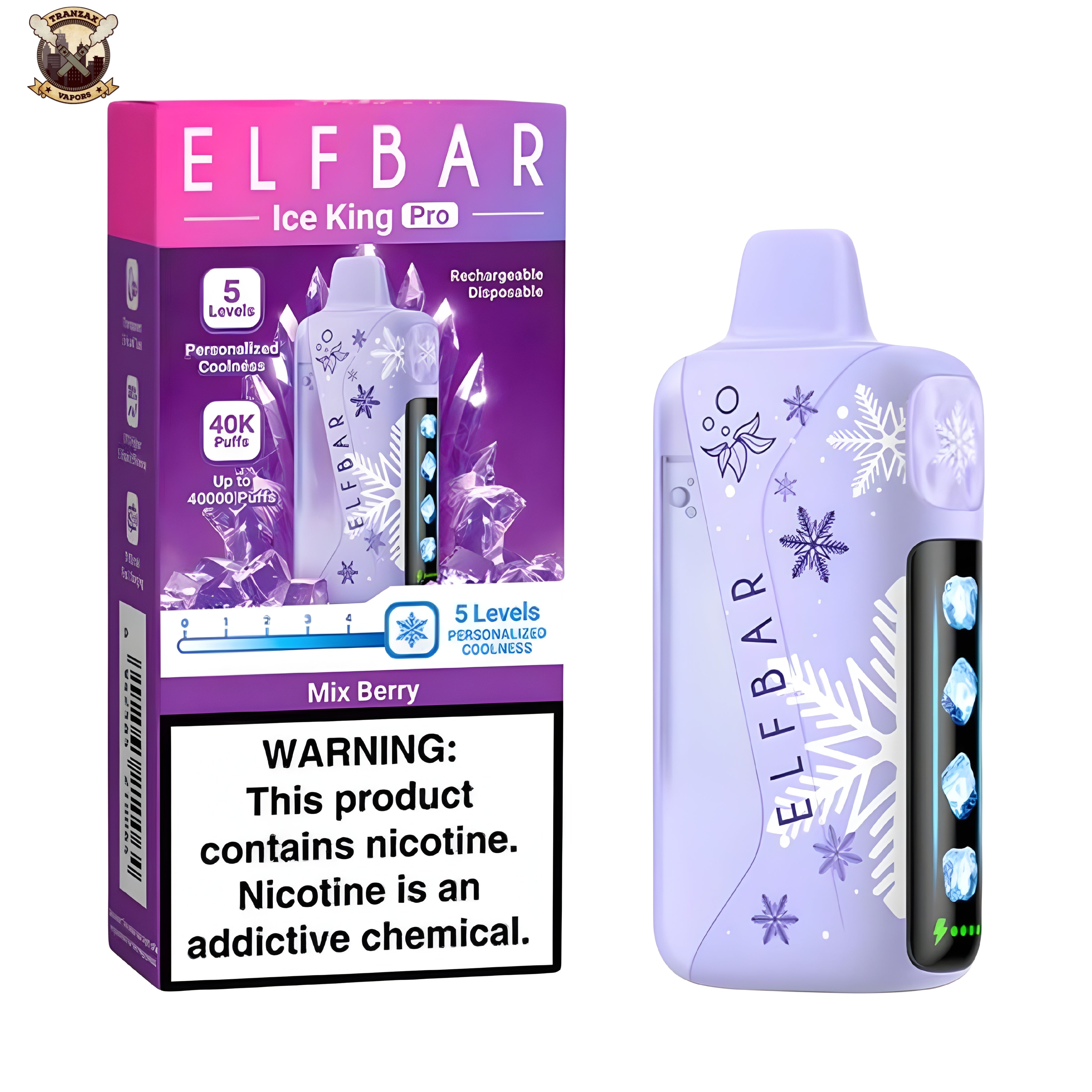 MIX BERRY ICE 50MG - ELFBAR ICE KING PRO 40K PUFFS DISPOSABLE