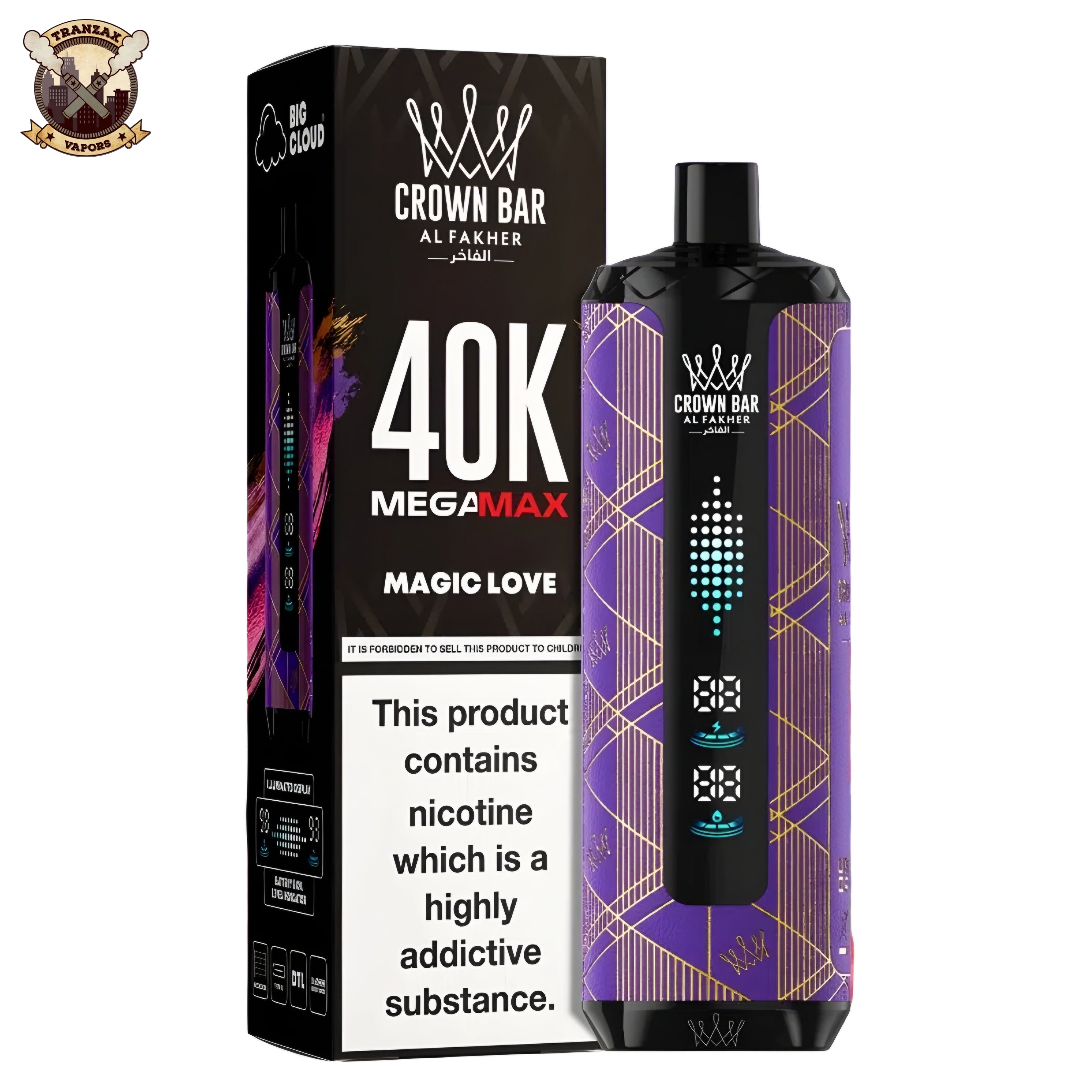 AL FAKHER  40K CROWN BAR MEGA MAX PUFFS DISPOSABLE 5MG