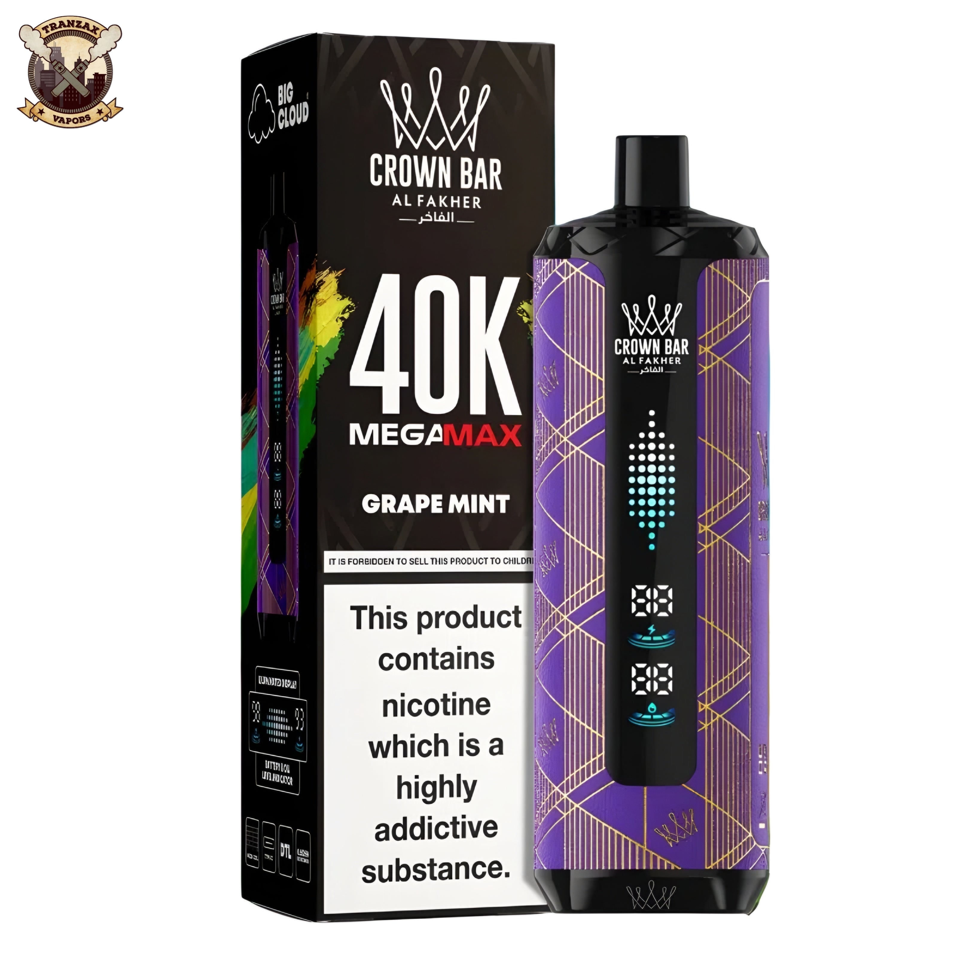 AL FAKHER  40K CROWN BAR MEGA MAX PUFFS DISPOSABLE 5MG